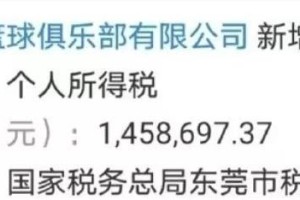 广东队被曝欠税，需补缴146万；山东队新外援抵达济南